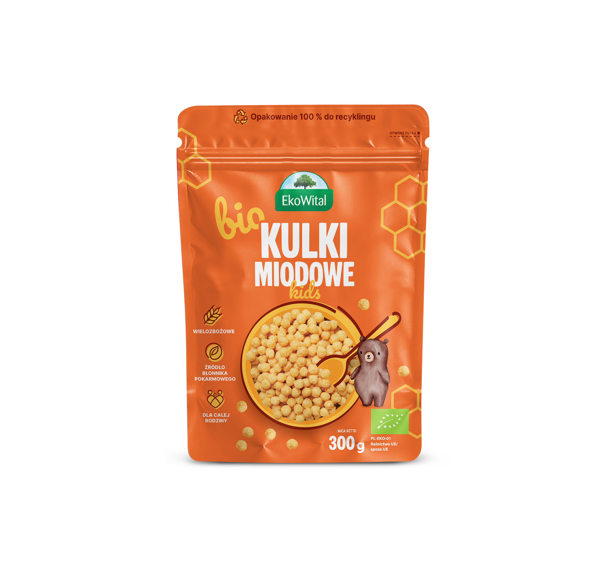 Płatki śniadaniowe miodowe Kulki BIO