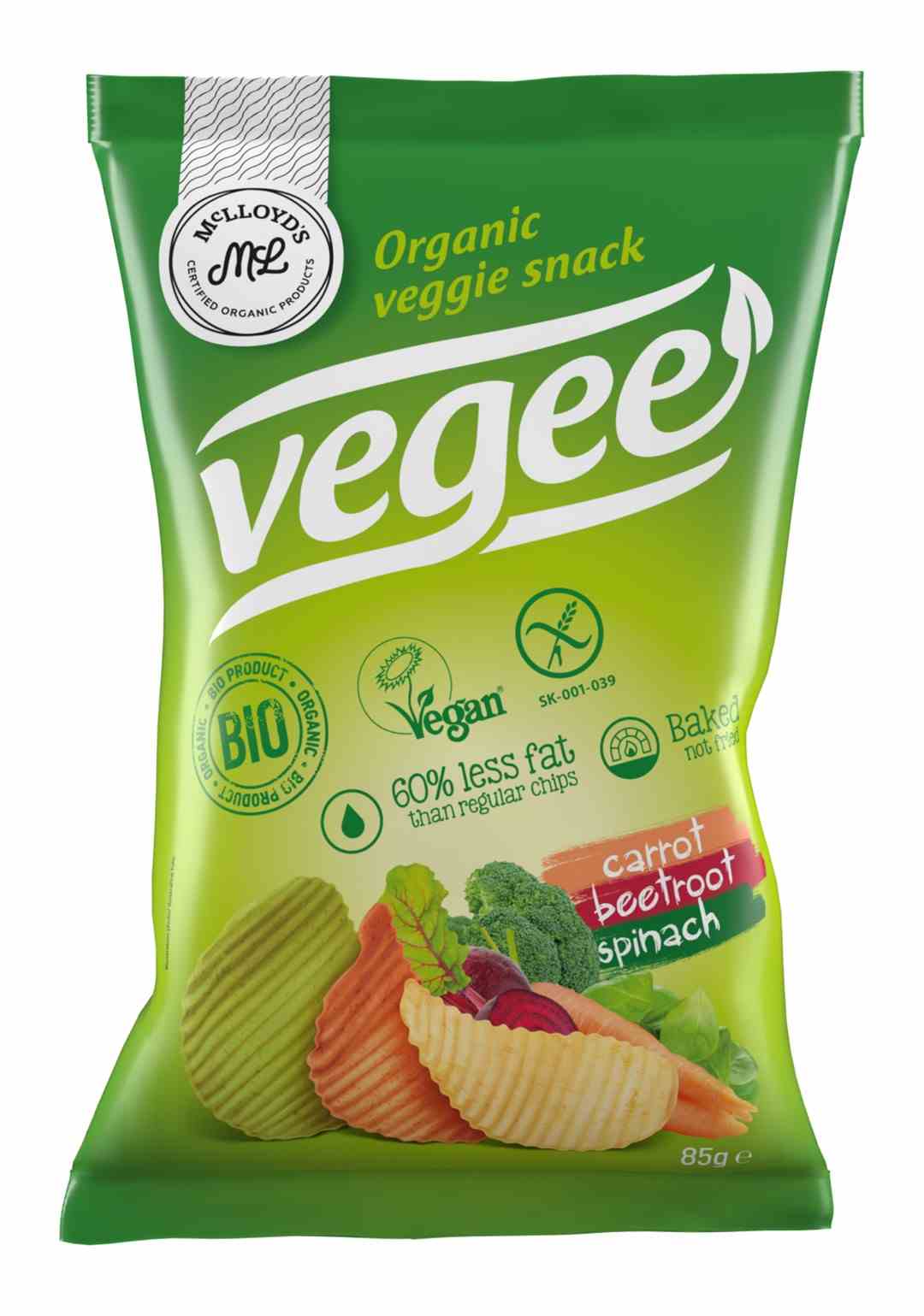 Bezglutenowe chipsy warzywne BIO