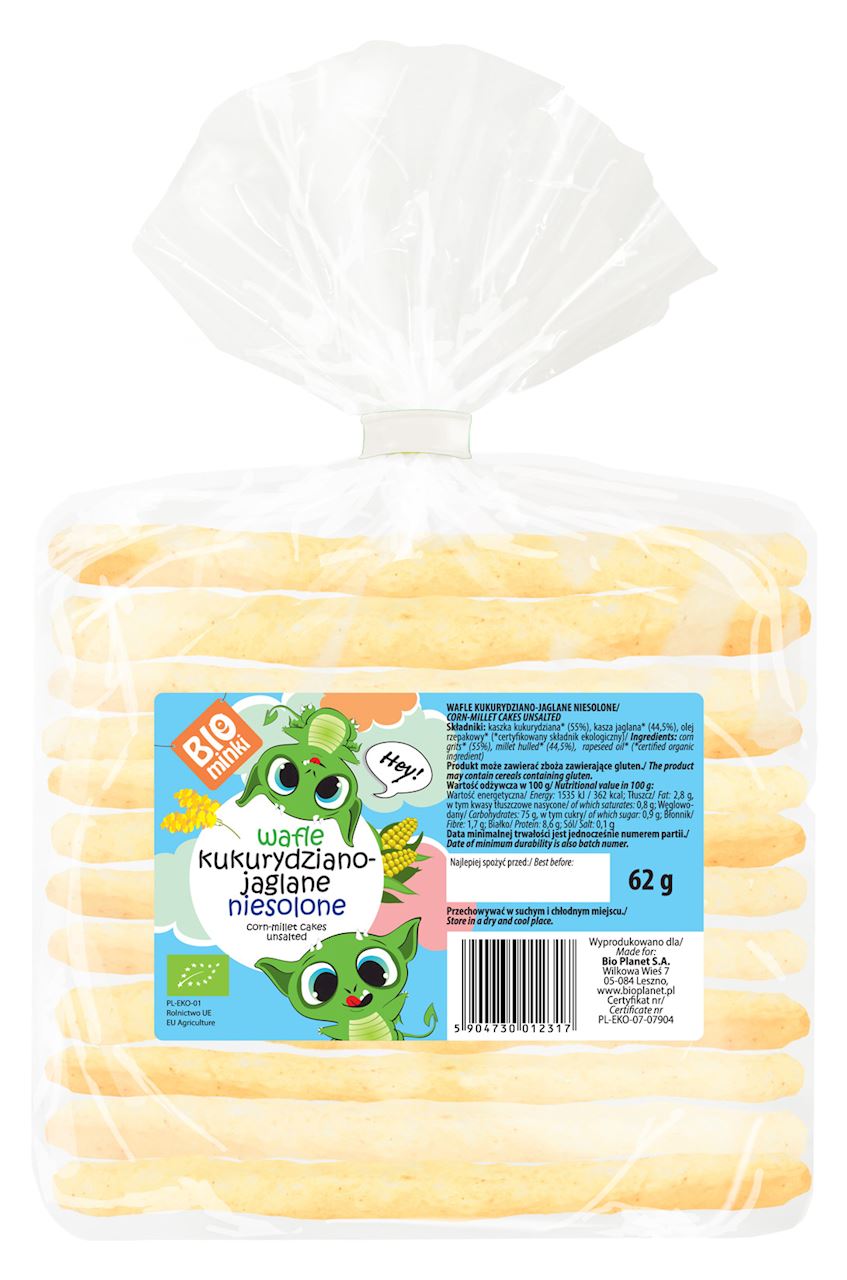 Wafle kukurydziano-jaglane niesolone BIO