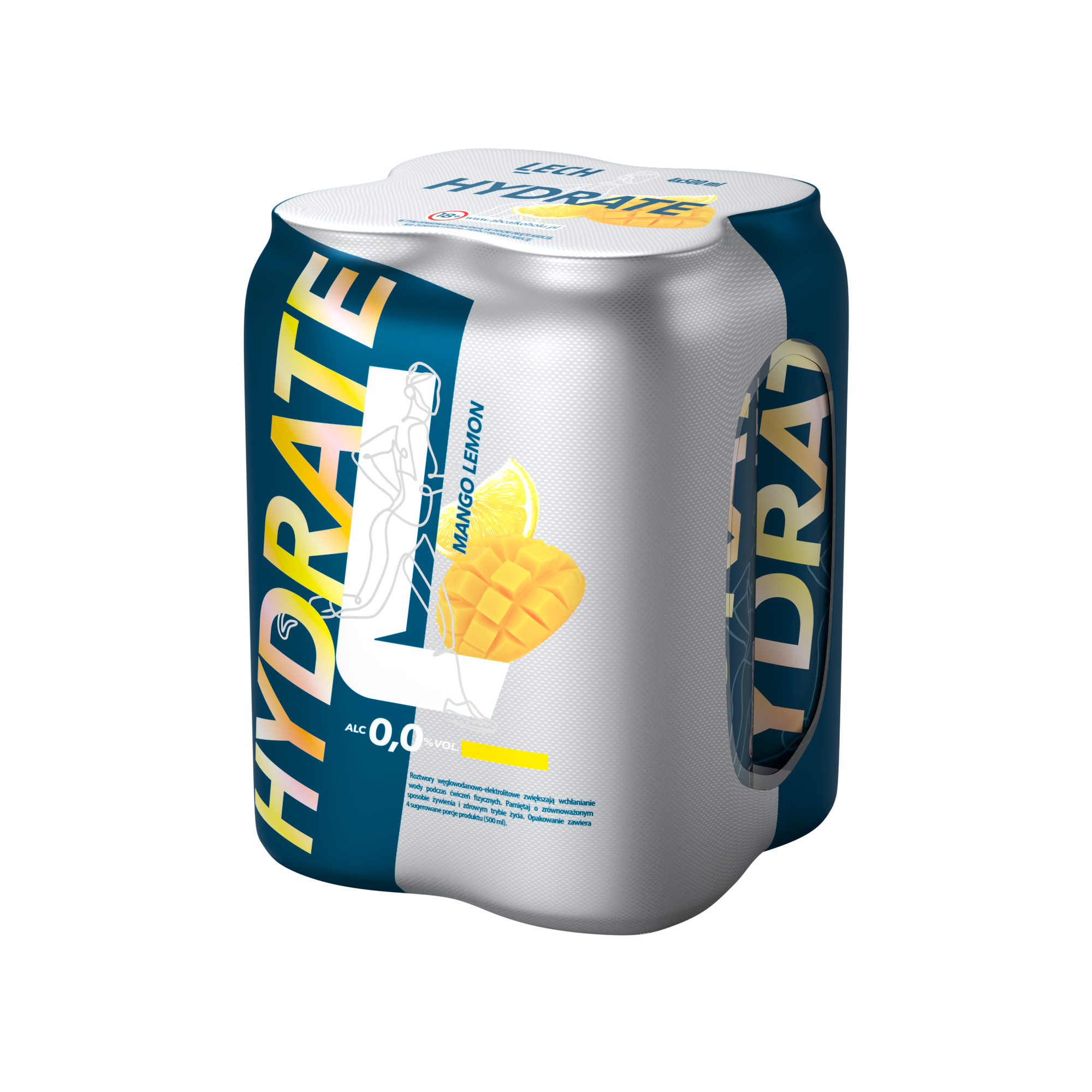 Hydrate MANGO i CYTRYNA Piwo bezalkoholowe 4x500ml (puszka zwrotna)