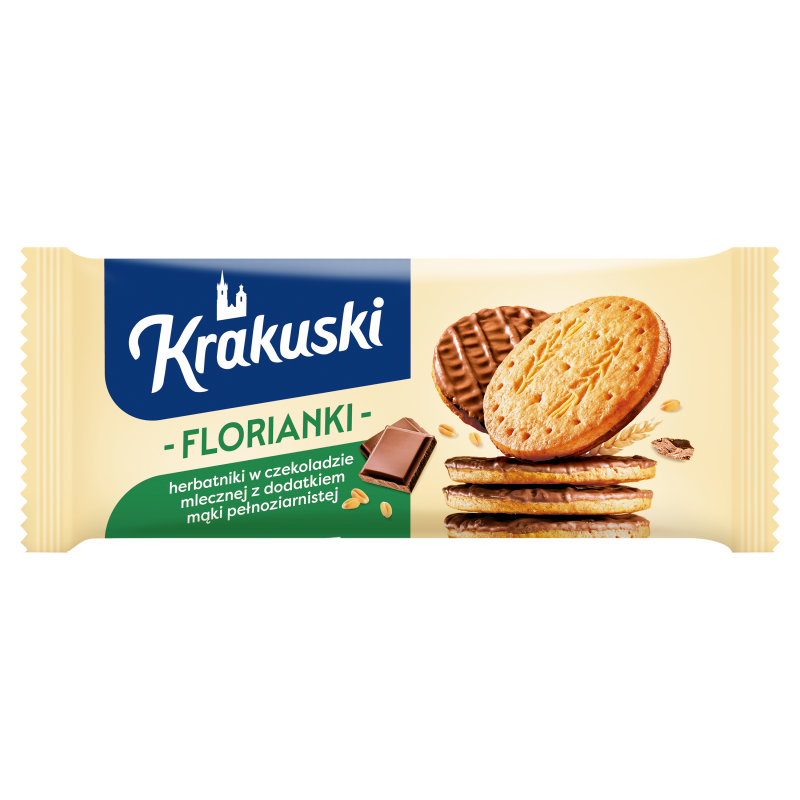 Florianki, Herbatniki w czekoladzie mlecznej z mąki pełnoziarnistej