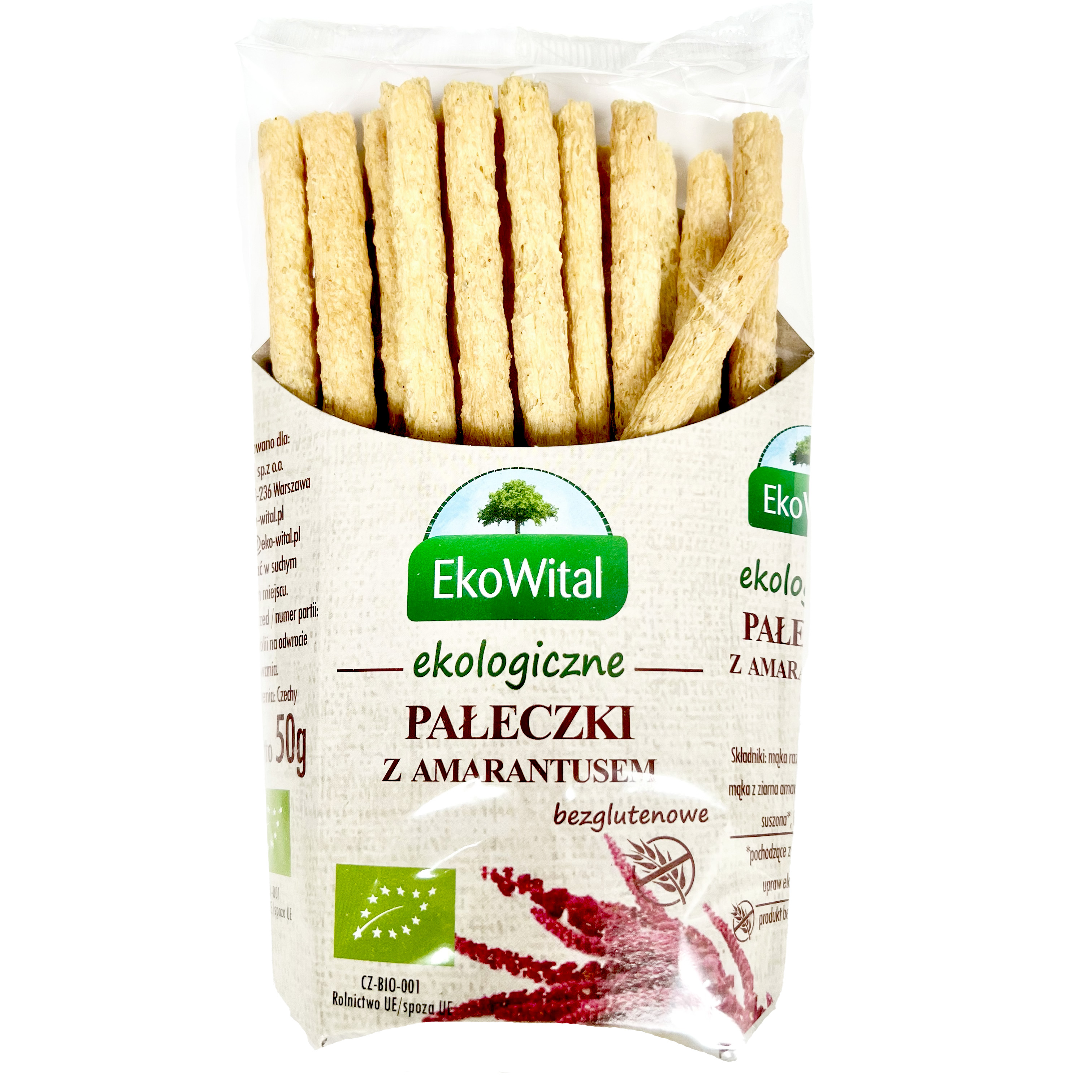 Pałeczki z amarantusem bezglutenowe BIO