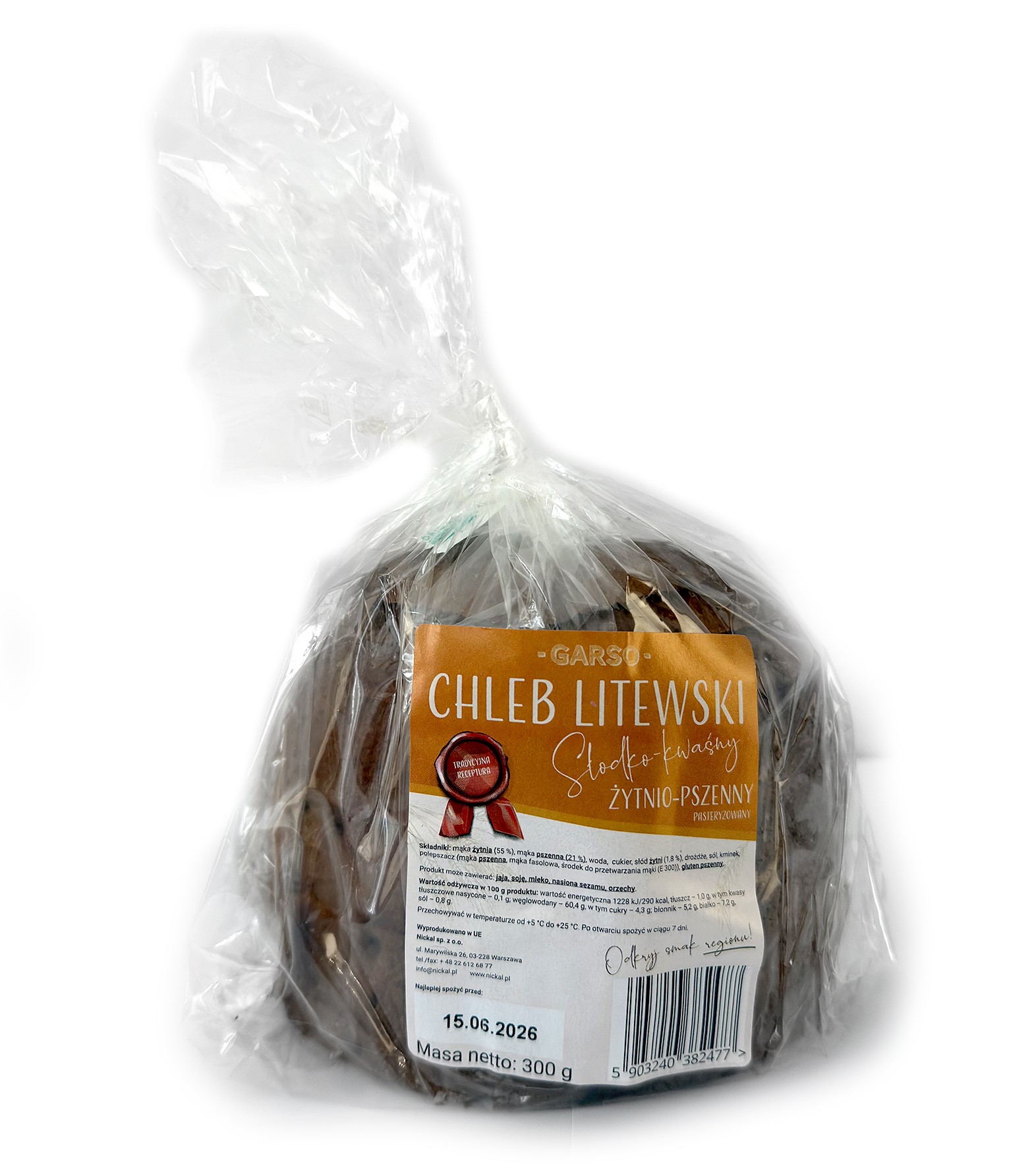 Chleb litewski słodko-kwaśny żytnio-pszenny
