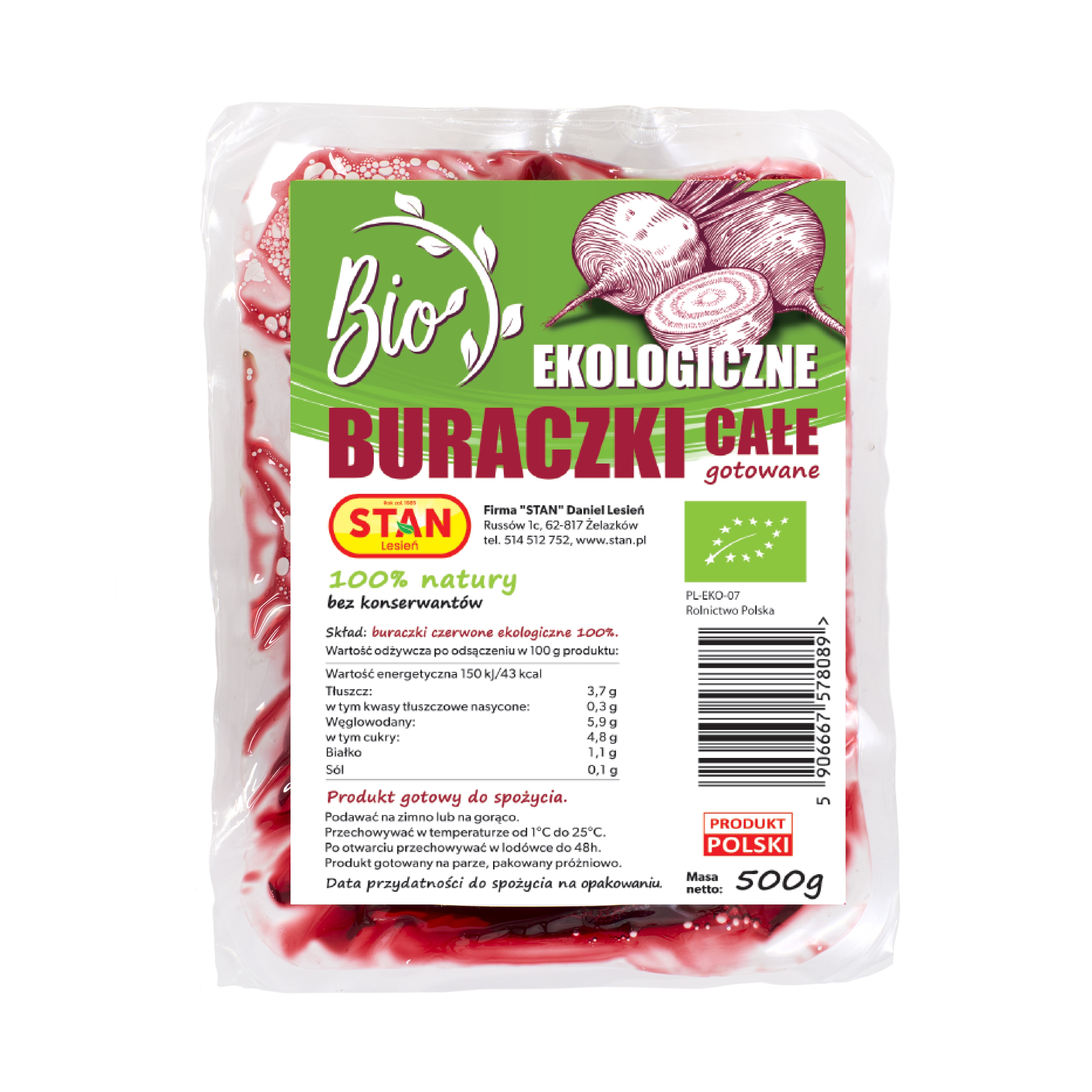 Buraczki gotowane całe BIO