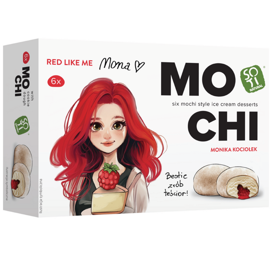 Mochi o smaku sernika z maliną i ciasteczkami