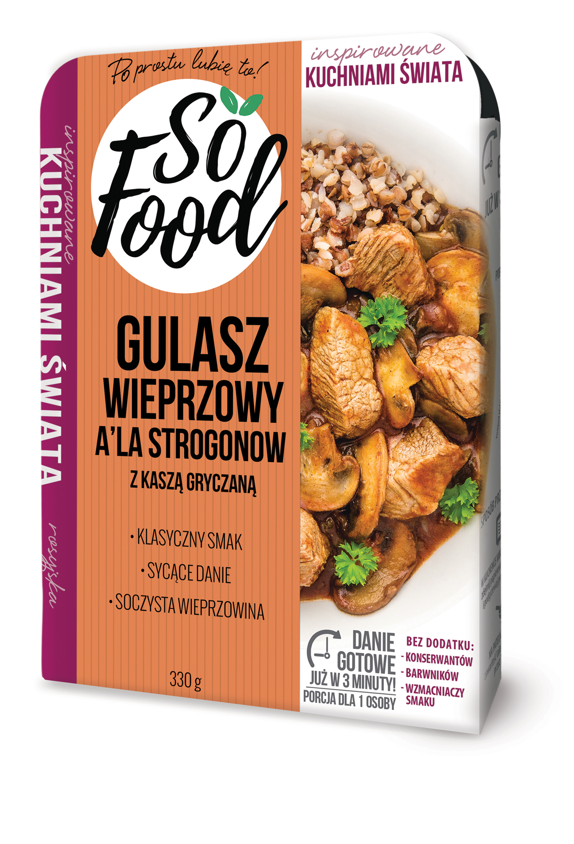 Gulasz wieprzowy a'la strogonow z kaszą gryczaną