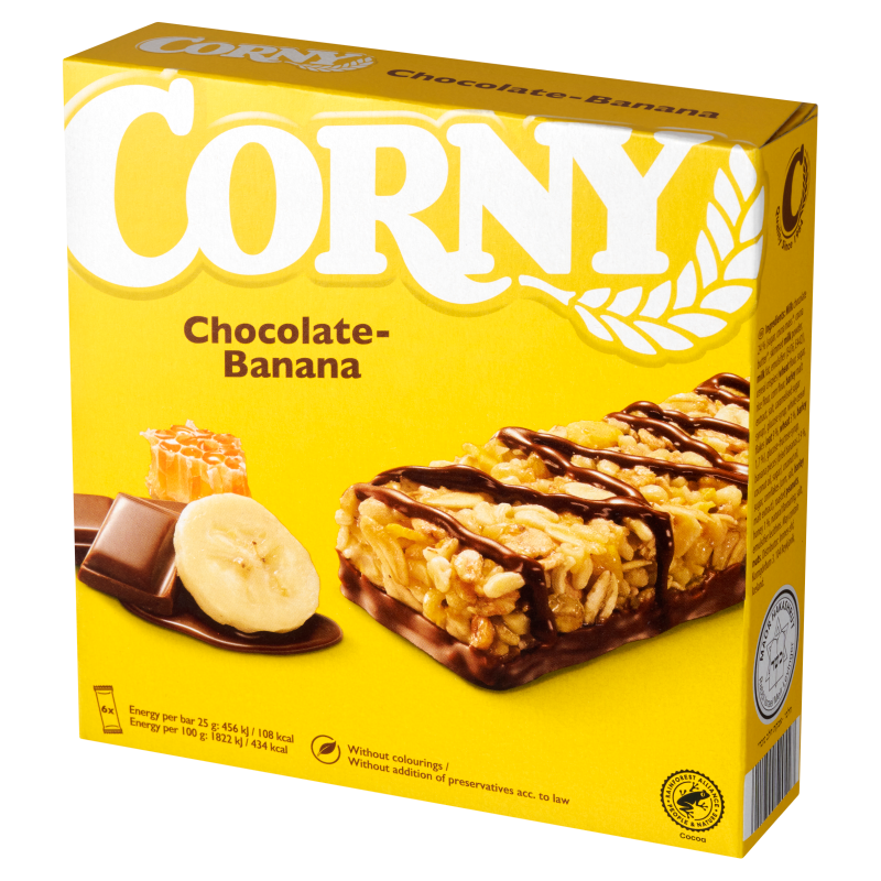 Baton zbożowy z czekoladą i chrupkami bananowymi (6x25g)