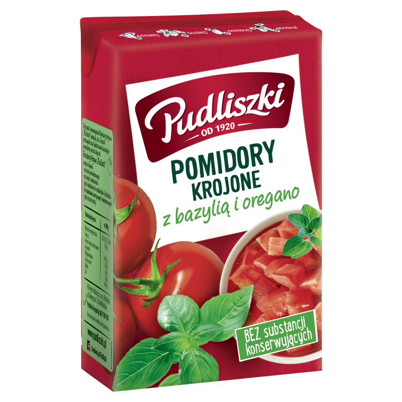 Pomidory krojone z bazylią i oregano