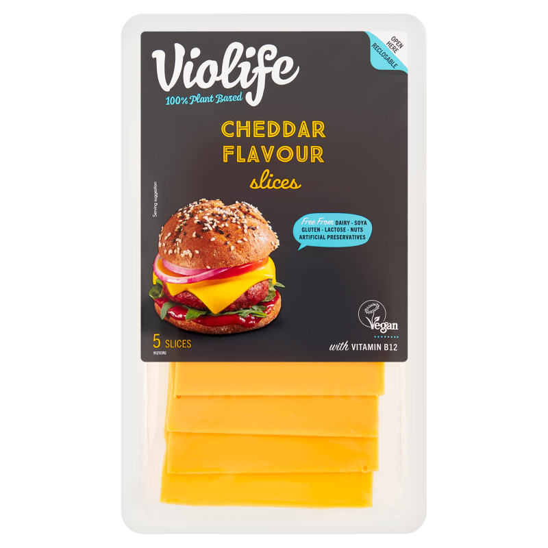 Alternatywa sera w plastrach, o smaku cheddar