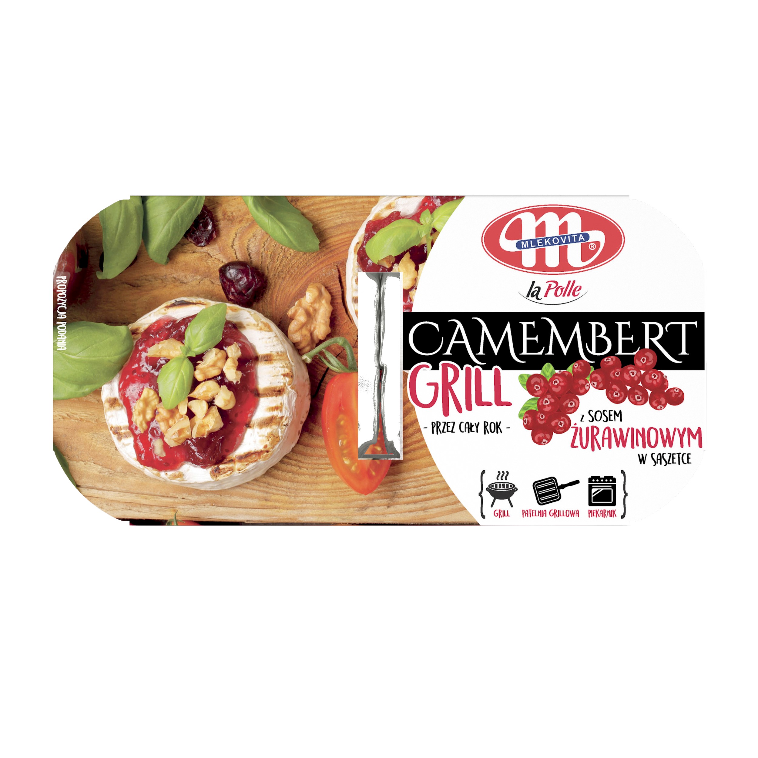 Camembert na grill ser pleśniowy z sosem żurawinowym