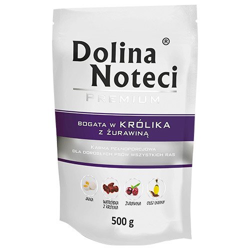 Mokra karma dla psa bogata w królika z żurawiną