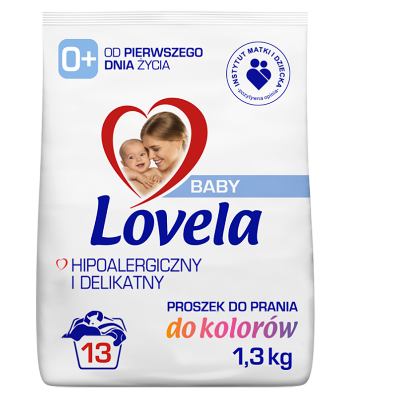 Hipoalergiczny Proszek do prania niemowlęcych tkanin kolorowych 13 prań Baby 1300g