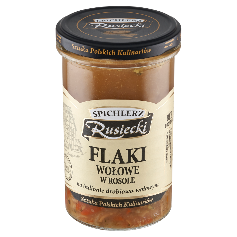 Flaki wołowe w rosole na bulionie drobiowo-wołowym