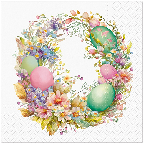 Serwetki z bibuły 3-warstwowej Easter Wreath