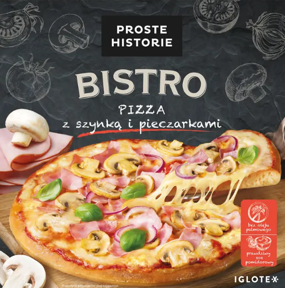 Pizza z szynką i pieczarkami