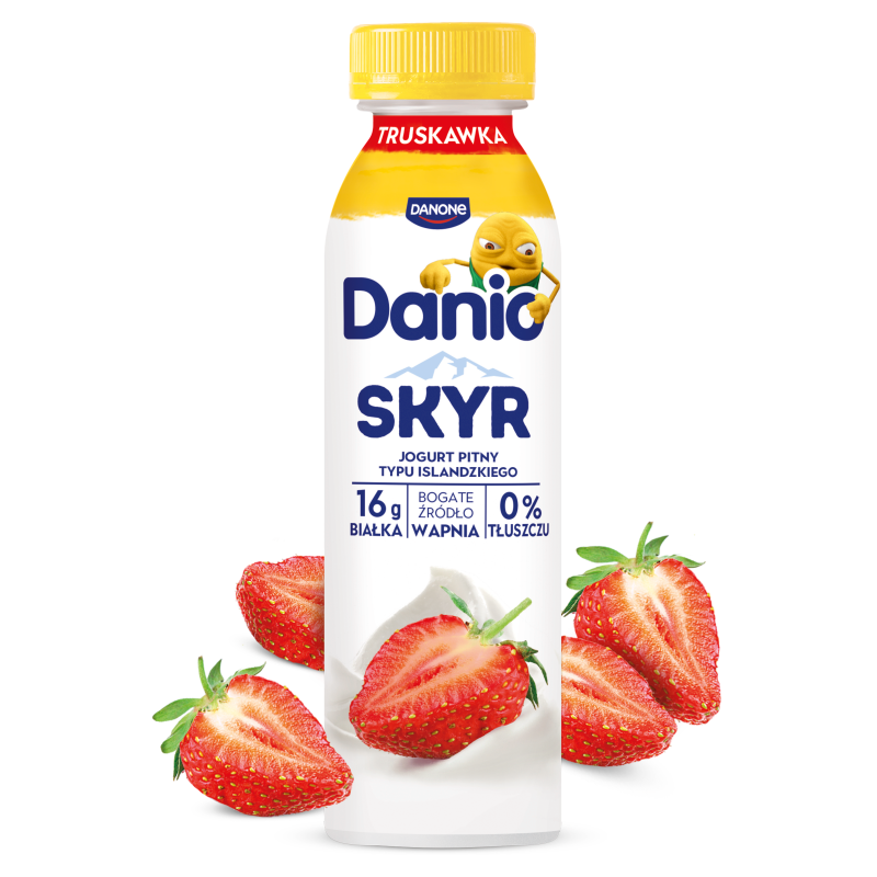 Skyr jogurt pitny typu islandzkiego truskawka