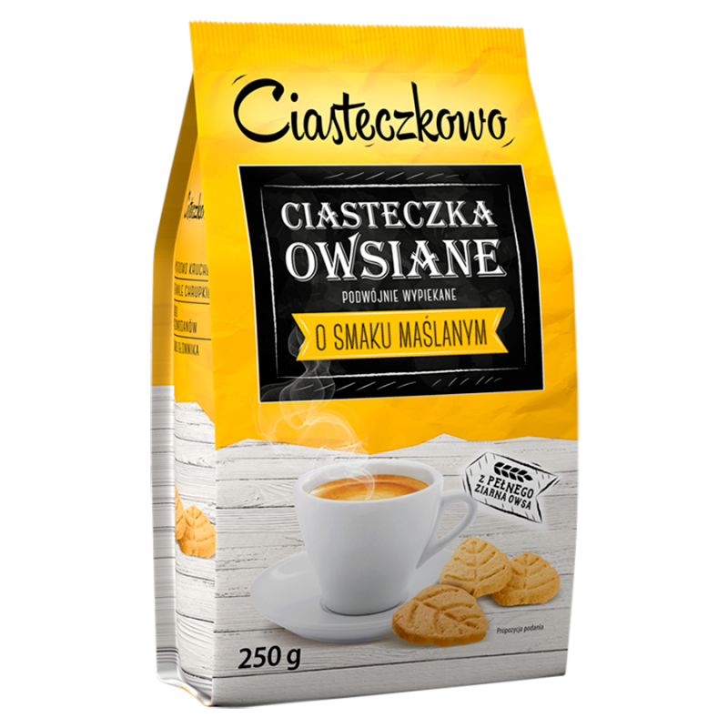 Ciasteczka owsiane podwójnie wypiekane o smaku maślanym