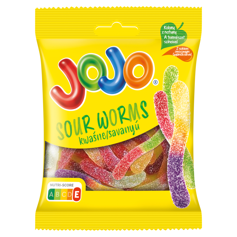 Żelki Sour Worms o smaku kwaśnym owocowym