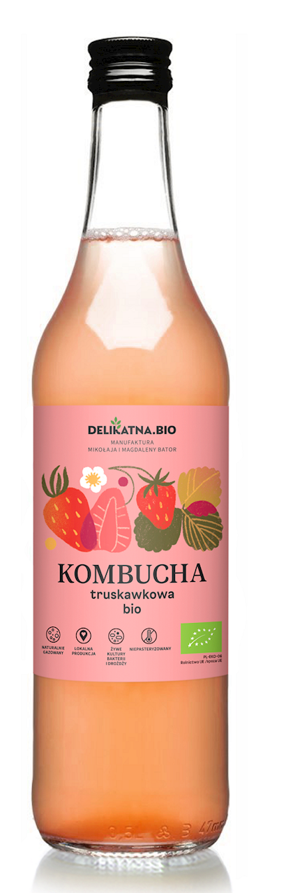 Kombucha ekologiczna truskawkowa BIO
