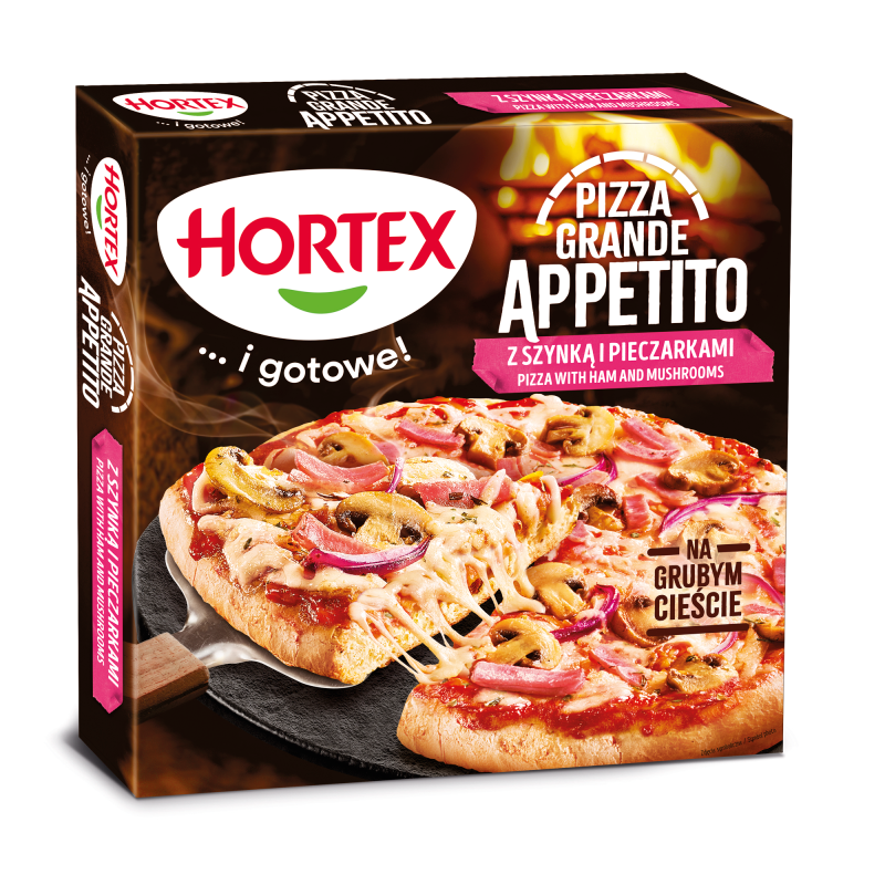 Pizza z szynką i pieczarkami