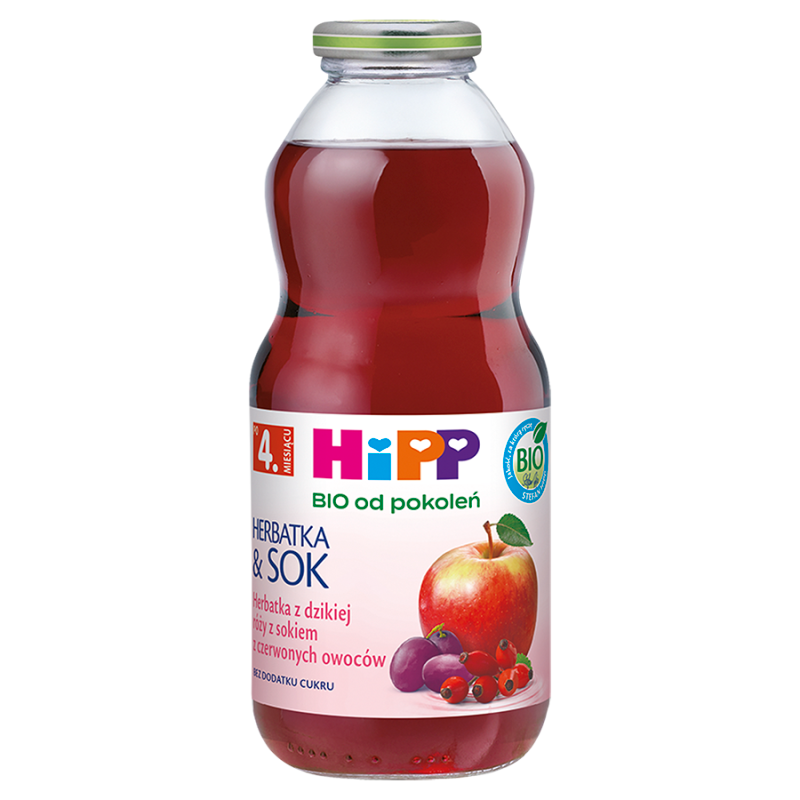 Herbatka z dzikiej róży z sokiem z czerwonych owoców Bio - po 4 m-cu