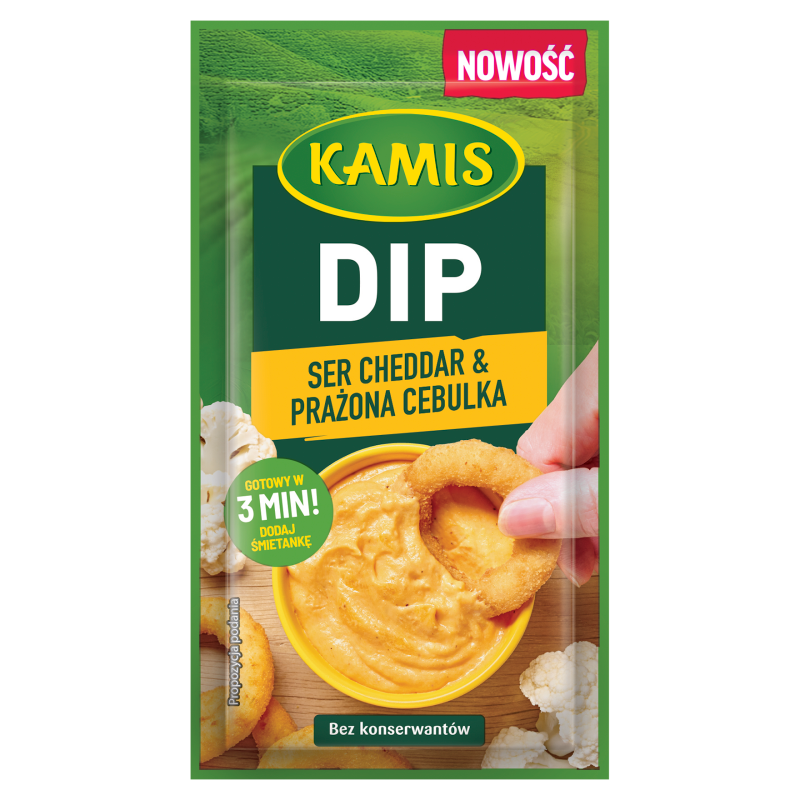 Dip ser cheddar i prażona cebulka