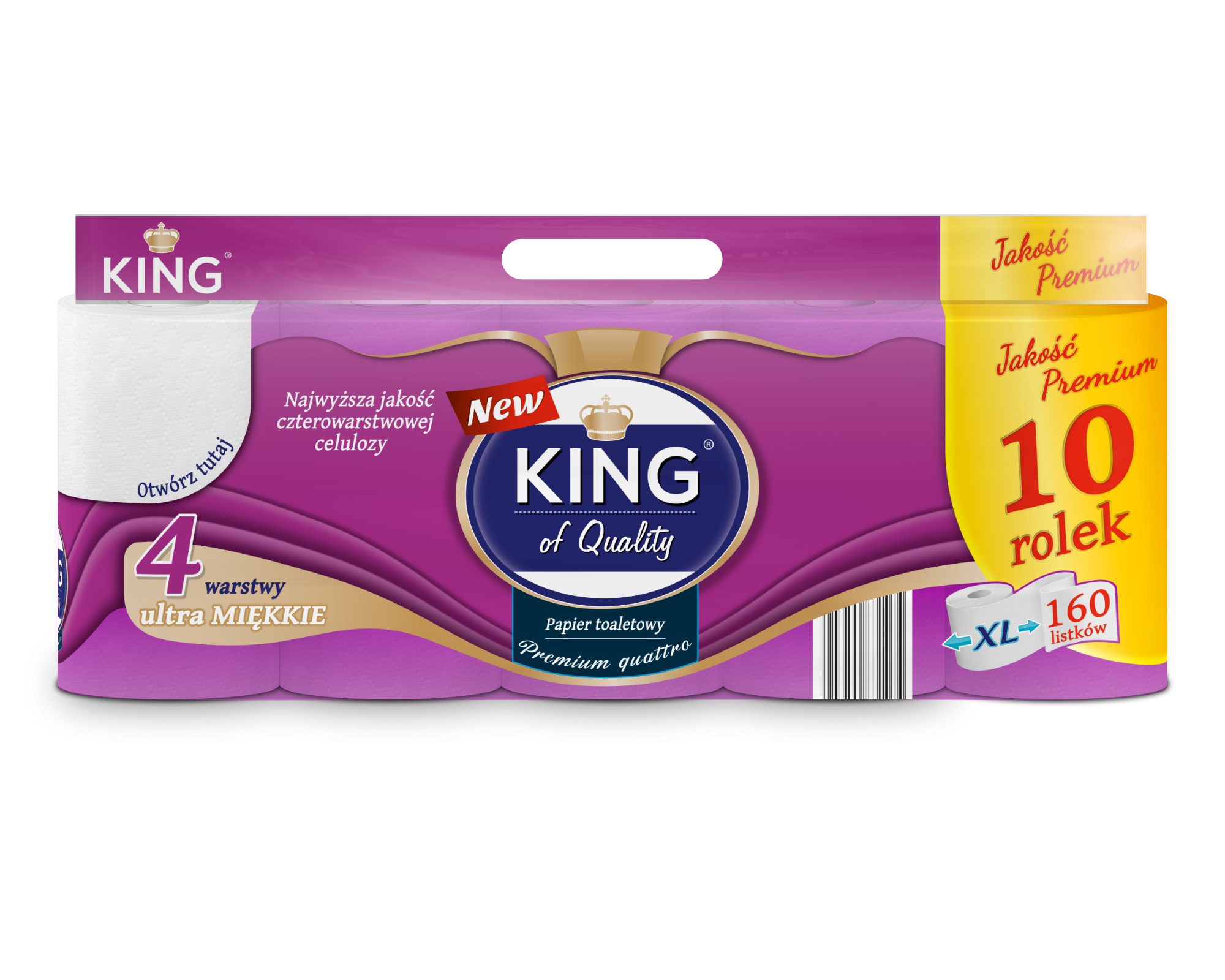 Papier toaletowy King od quality 4 warstwowy 10 rolek