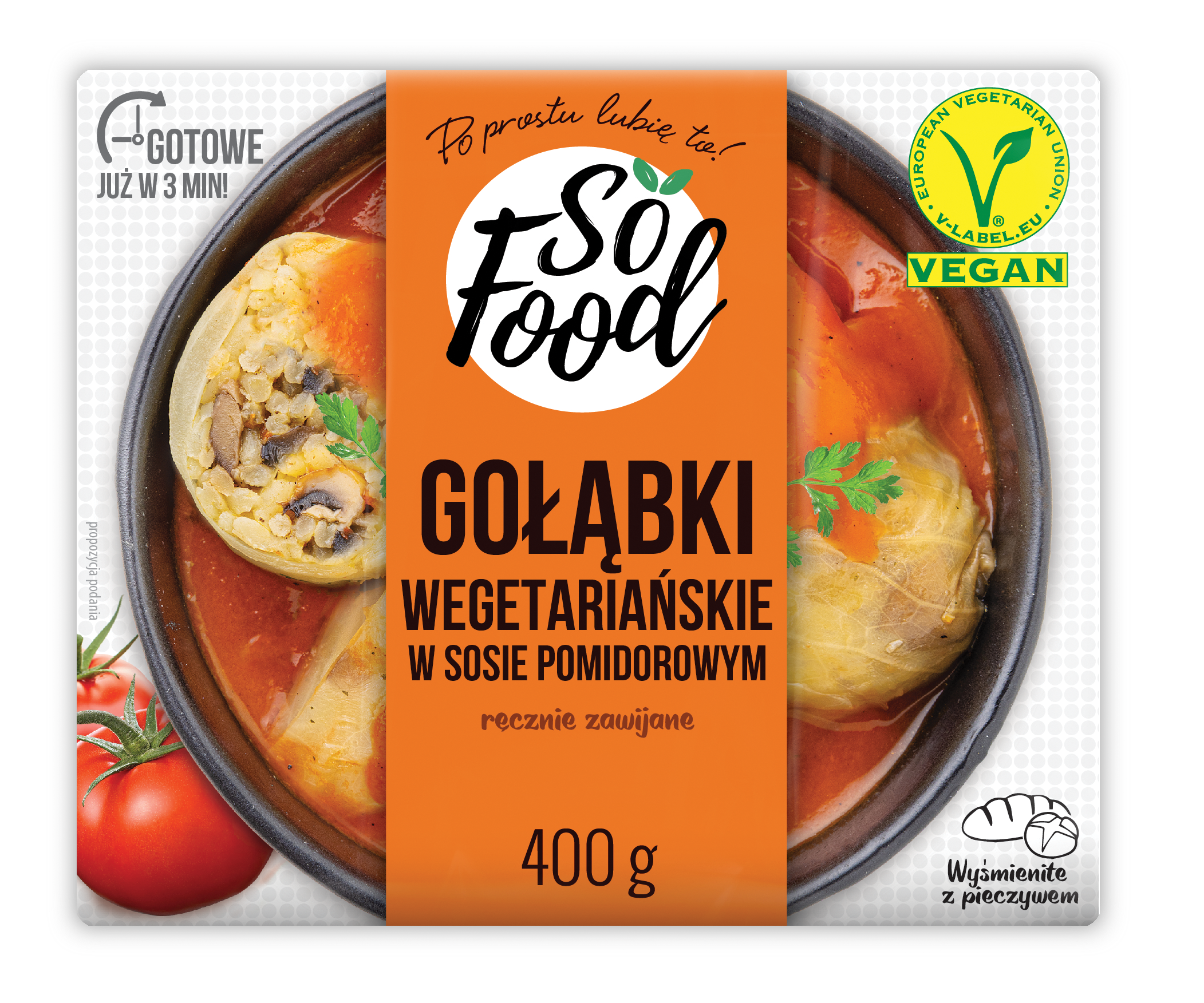 Gołąbki wegetariańskie w sosie pomidorowym
