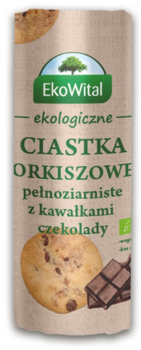 Ciastka orkiszowe pełnoziarniste z kawałkami czekolady BIO