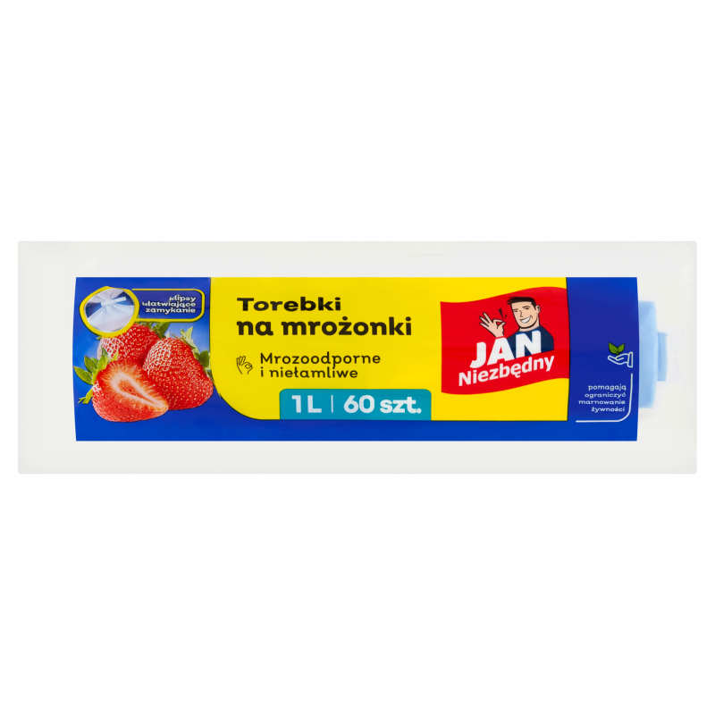 Torebki na mrożonki z klipsami 1l 60 szt.