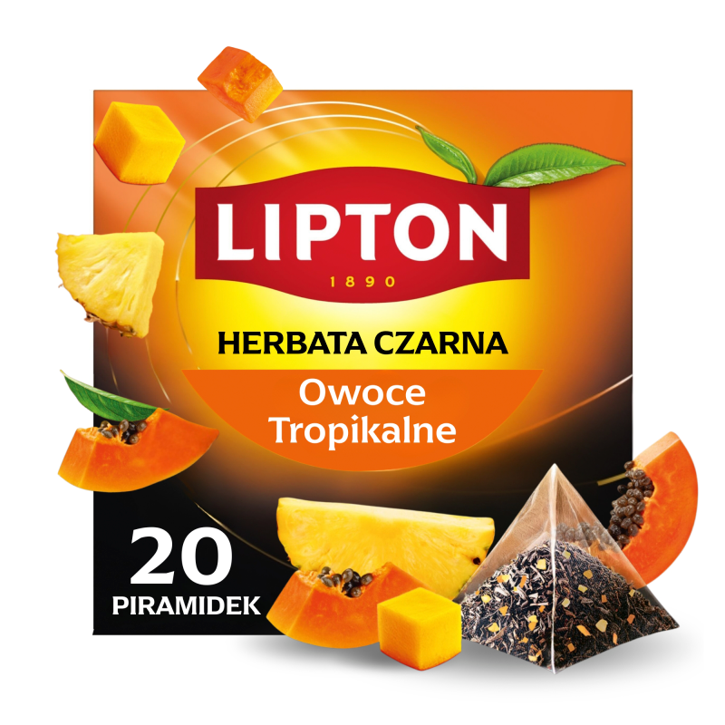 Herbata czarna aromatyzowana Owoce tropikalne (20 piramidek)
