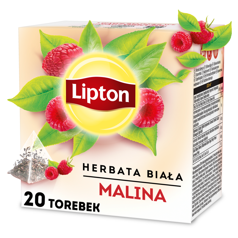 Herbata biała aromatyzowana Malina (20 piramidek)