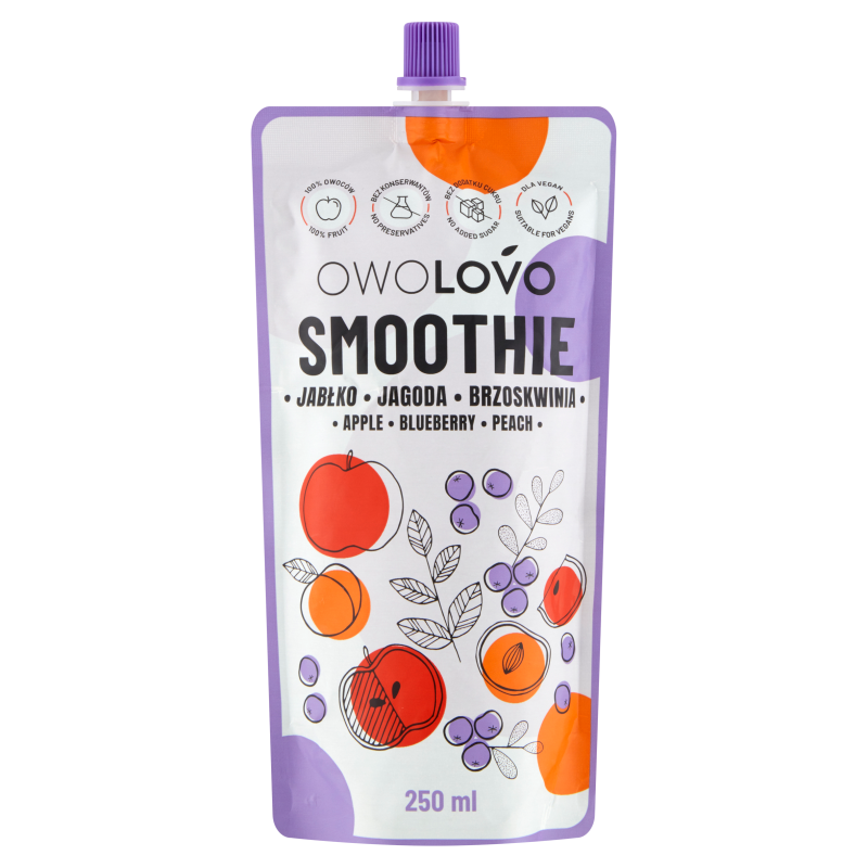 Smoothie jabłkowo-jagodowo-brzoskwiniowe