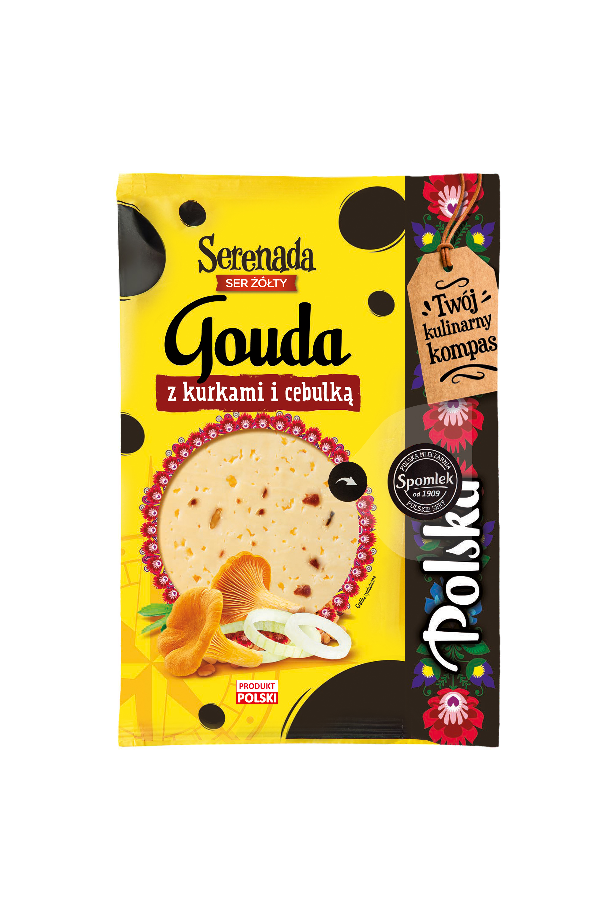 Ser Gouda z kurkami i cebulką (plastry)