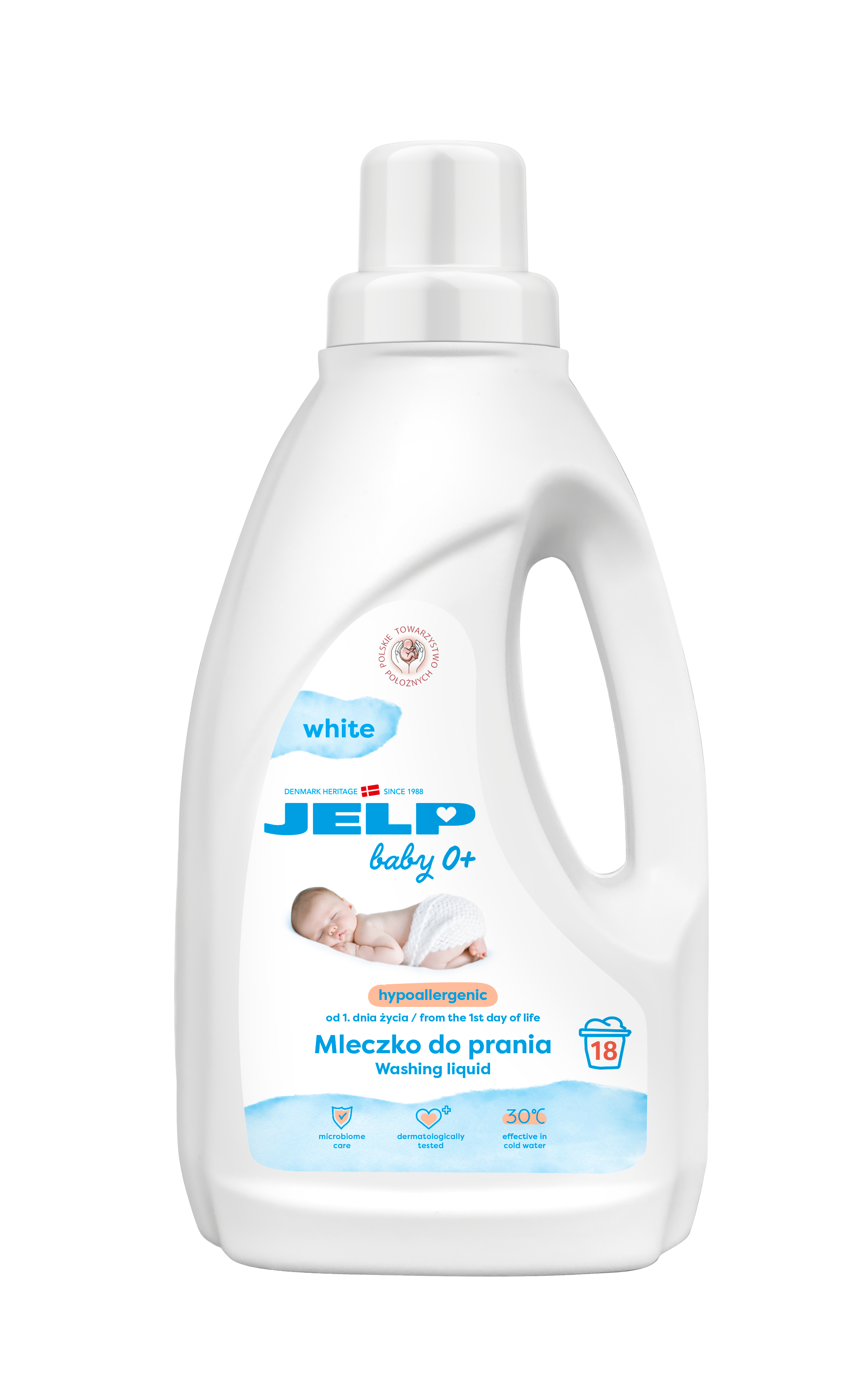Hipoalergiczne Mleczko do prania niemowlęcych tkanin białych 18 prań 1500ml