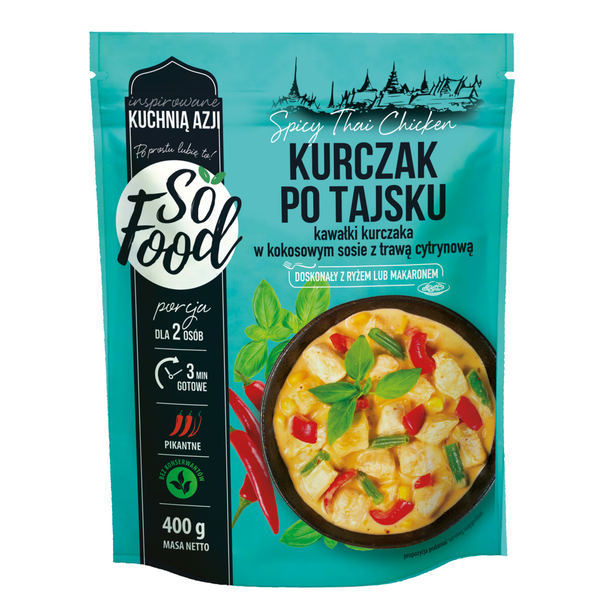 Kurczak po tajsku w kokosowym sosie z trawą cytrynową