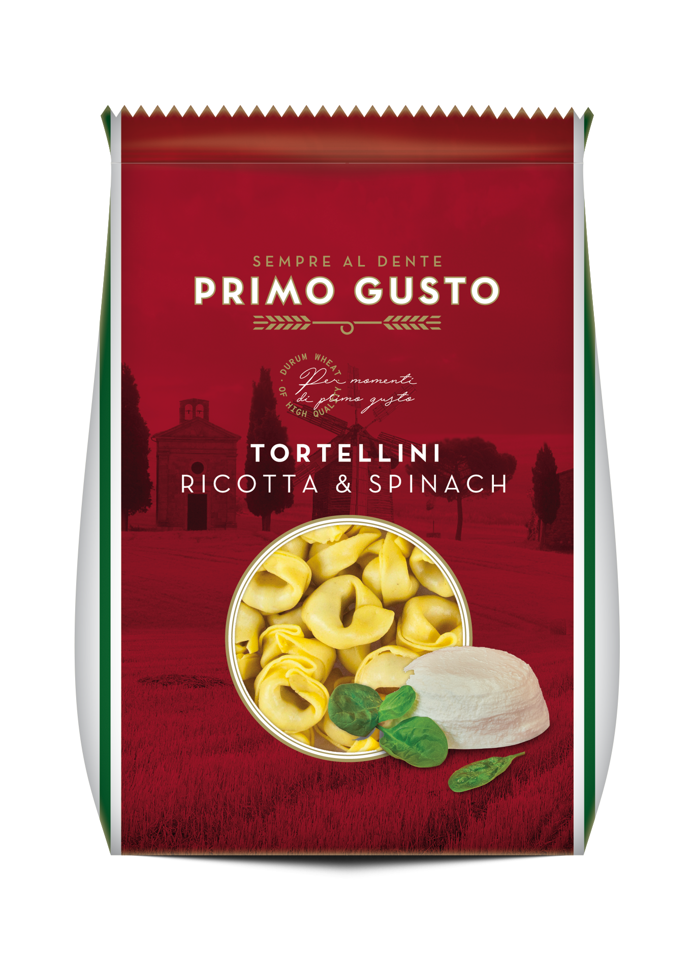 Tortellini z serem ricotta i szpinakiem