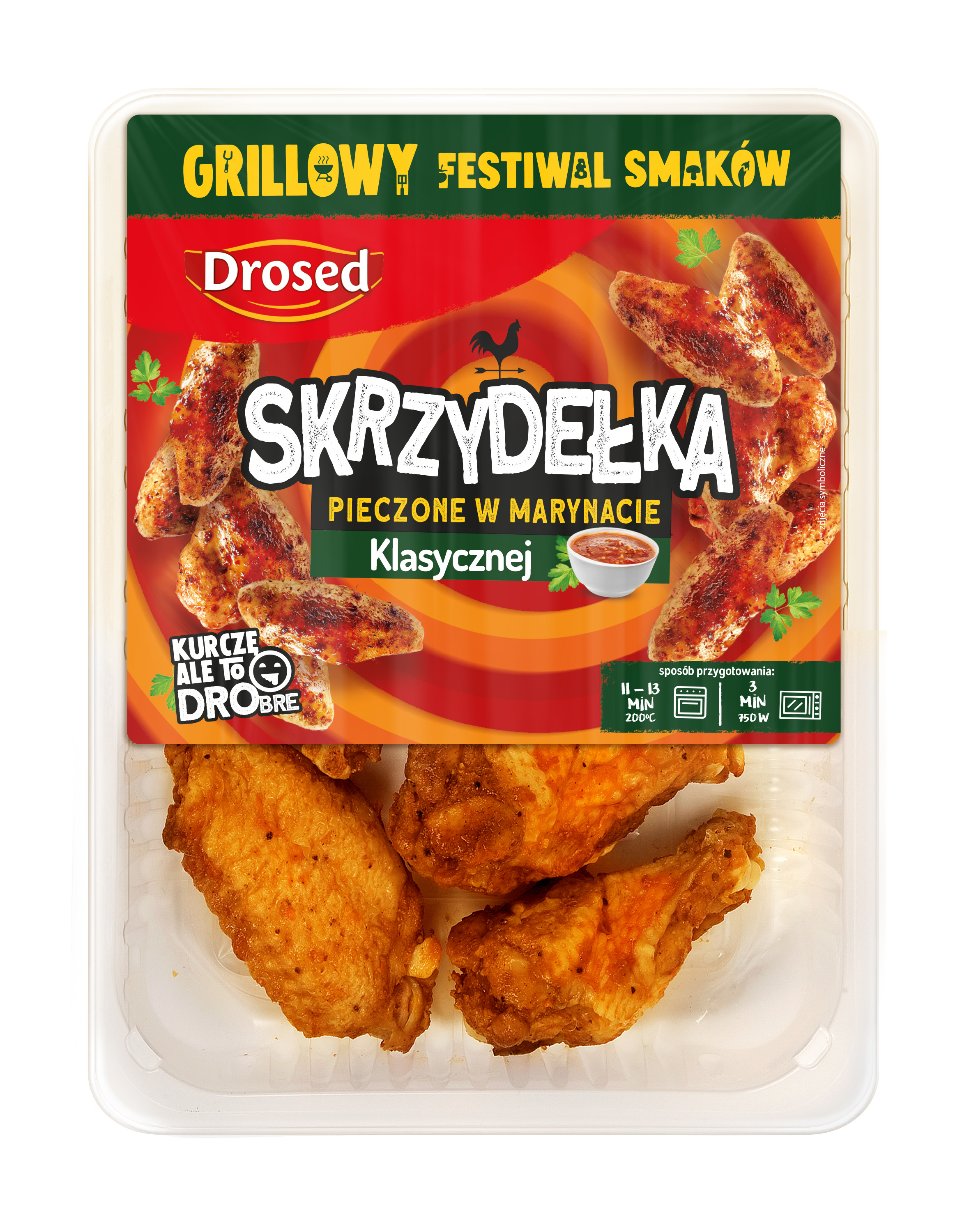 Skrzydełka pieczone w marynacie klasycznej