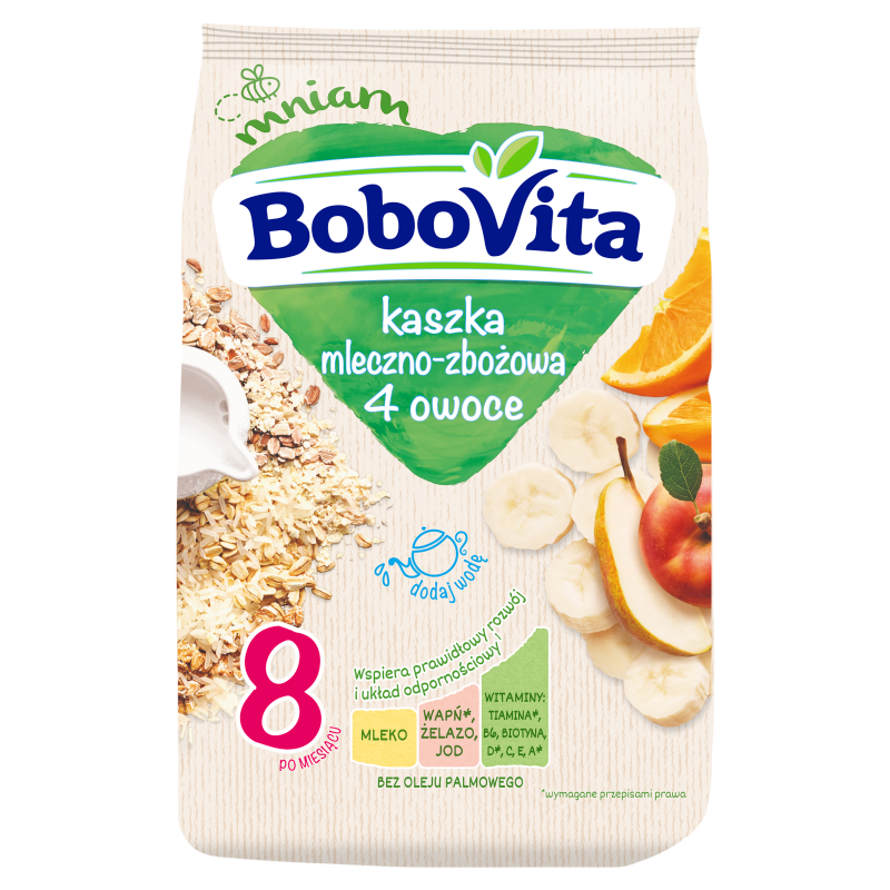Kaszka mleczno-zbożowa 4 owoce po 8 miesiącu