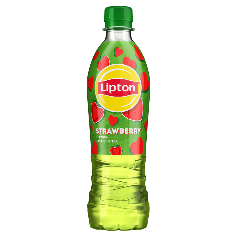 Napój o smaku truskawkowym z ekstraktem z zielonej herbaty