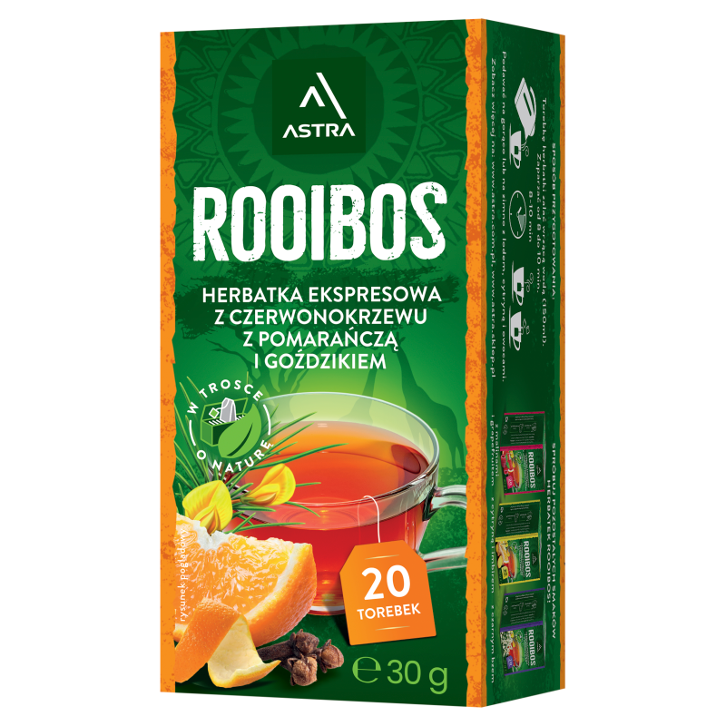 Herbatka Rooibos z pomarańczą i goździkiem 20 torebek