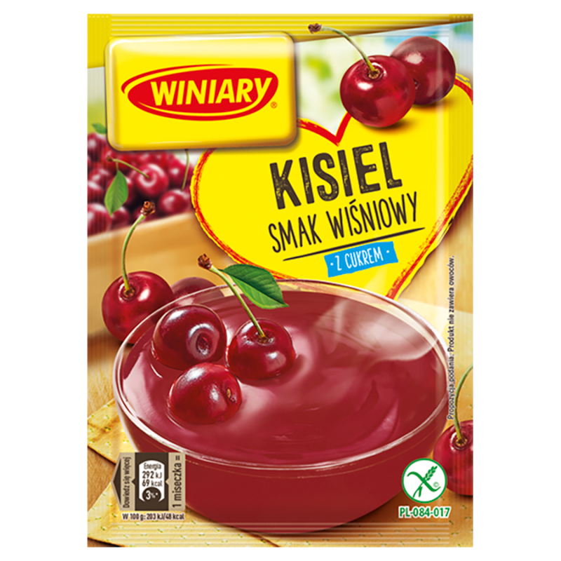 Kisiel o smaku wiśniowym (z cukrem) bezglutenowy