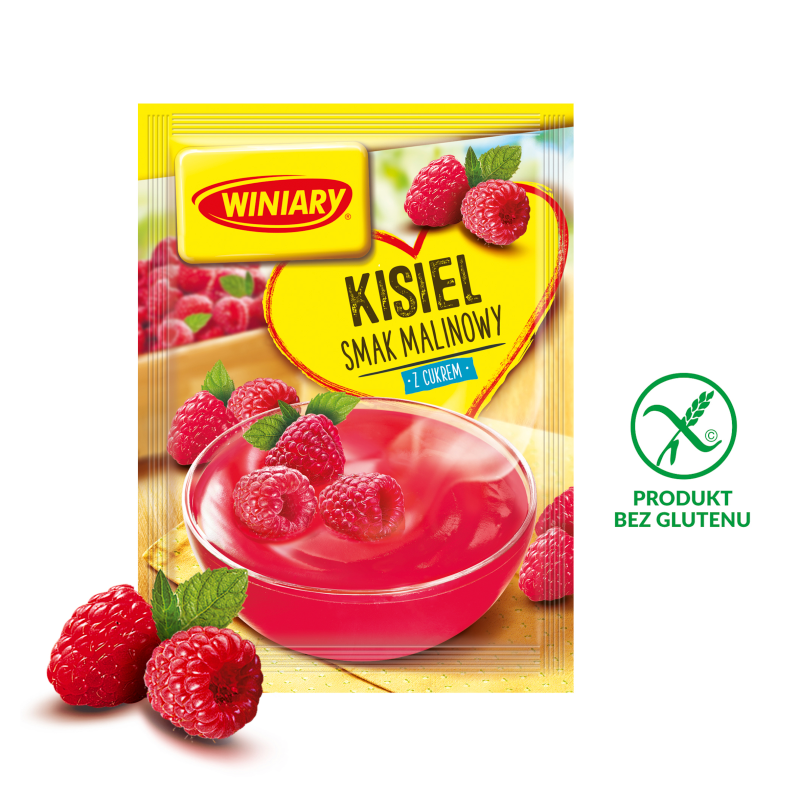 Kisiel o smaku malinowym (z cukrem) bezglutenowy