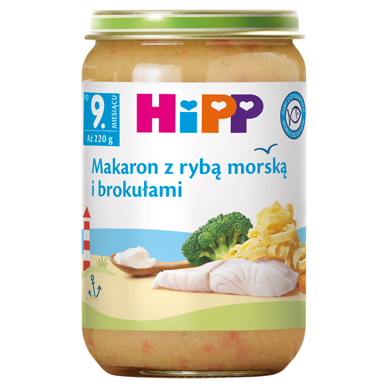 Makaron z rybą morską i brokułami - po 9 miesiącu