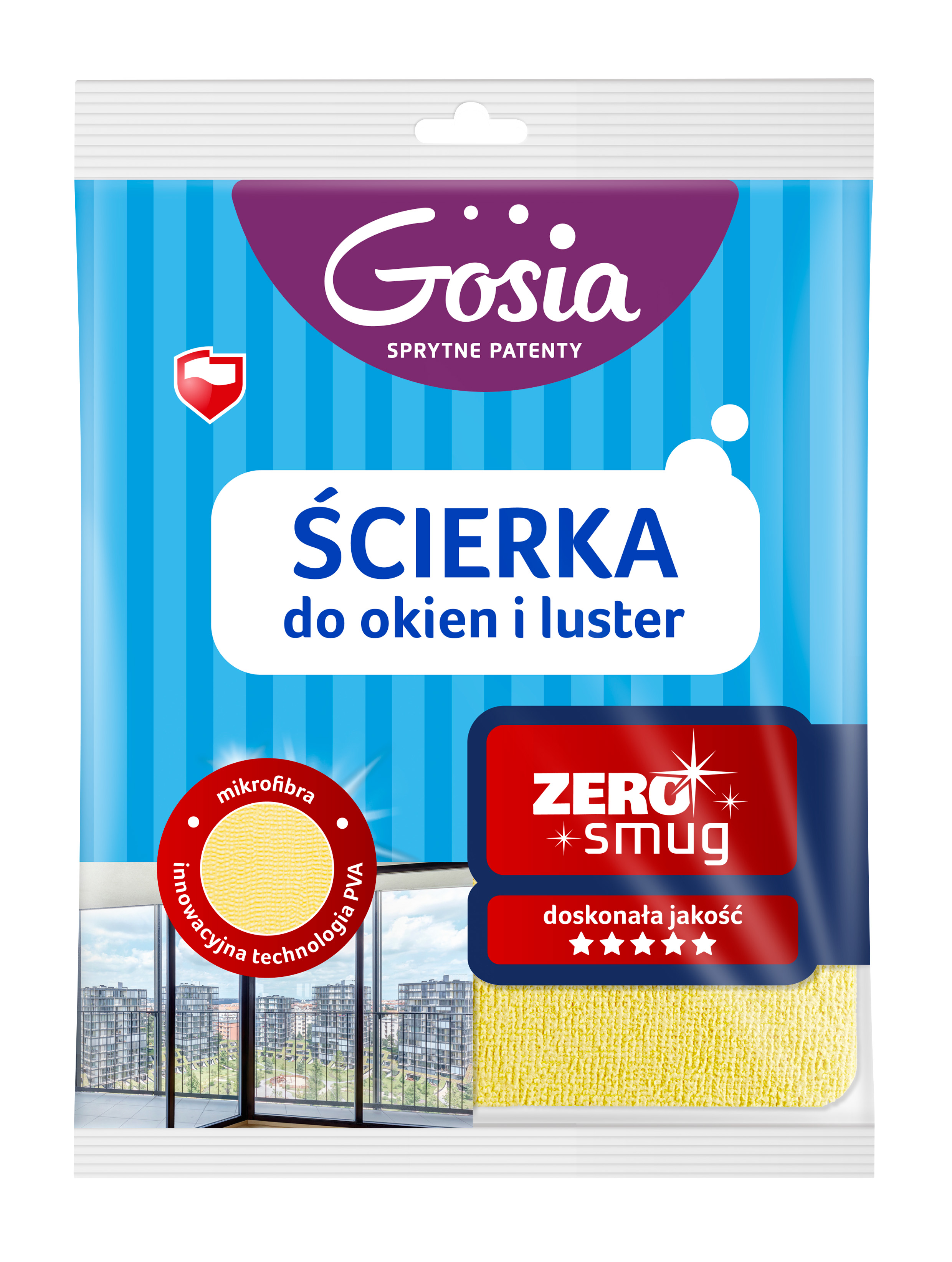 GOSIA Ścierka do okien i luster zero smug PVA 1 sztuka