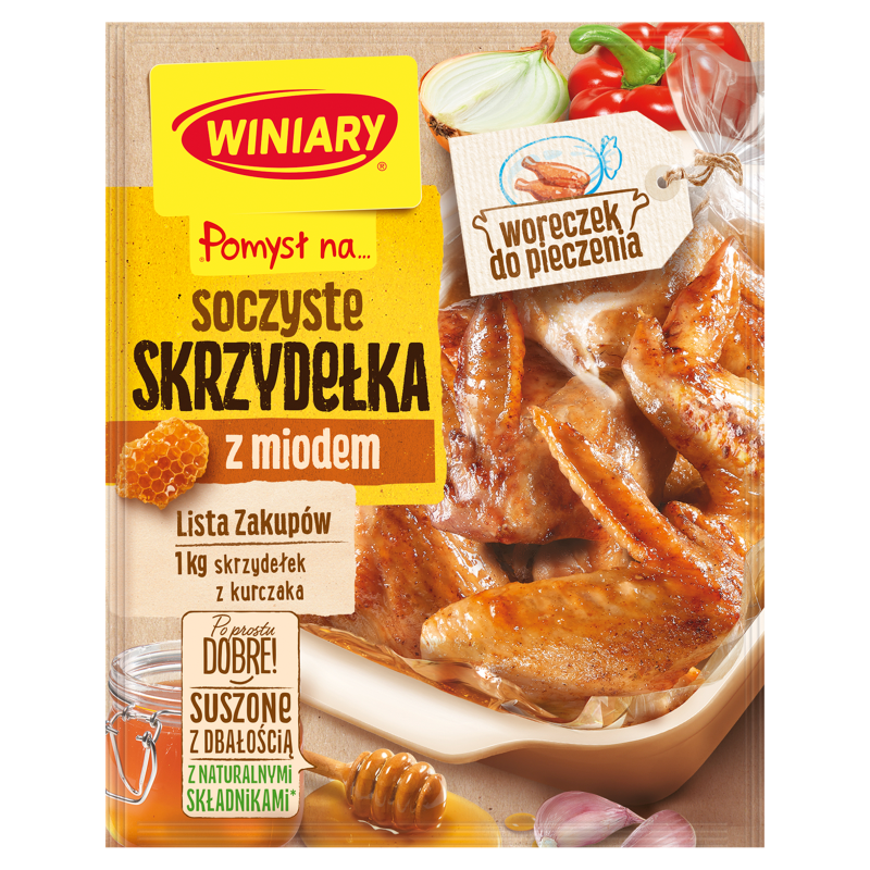 Soczyste skrzydełka z miodem + WORECZEK DO PIECZENIA