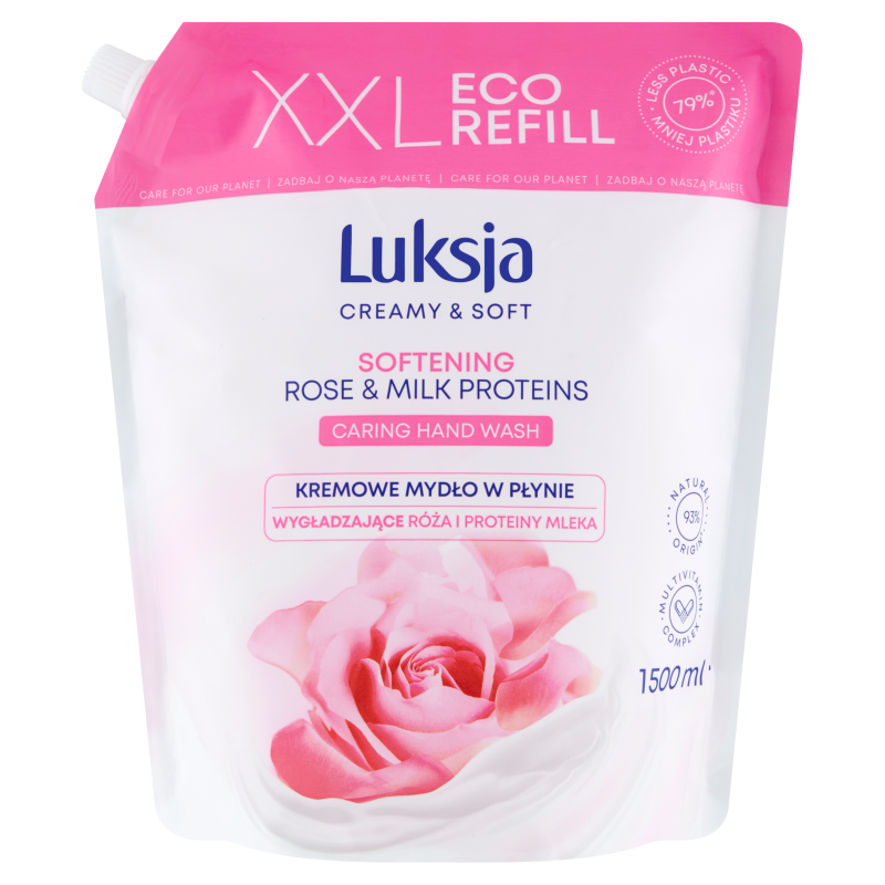 Creamy & Soft Kremowe mydło w płynie wygładzające róża i proteiny mleka Zapas