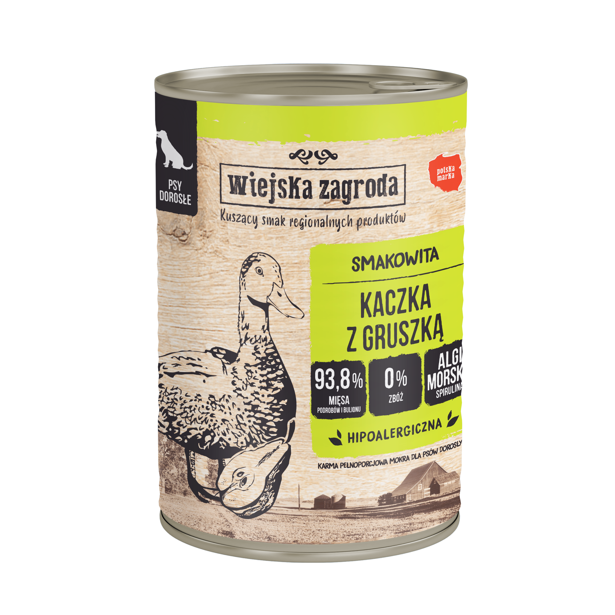 Mokry pokarm dla dorosłych psów z kaczką i gruszką puszka