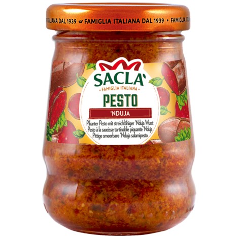 Pesto pikantne z dodatkiem kiełbasy nduja