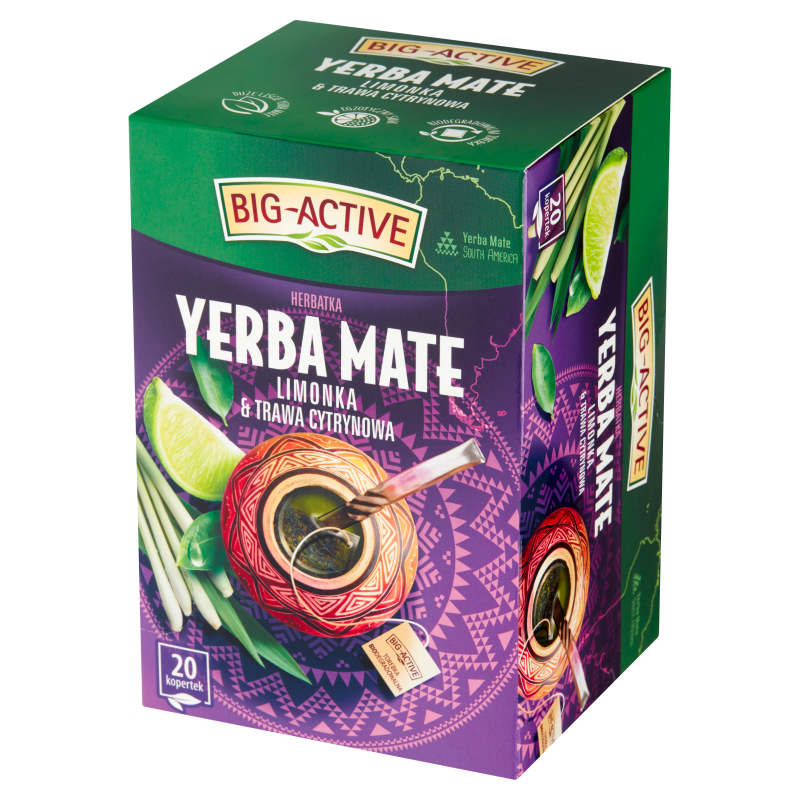 Herbatka Yerba Mate limonka i trawa cytrynowa 20 torebek (w kopertach)